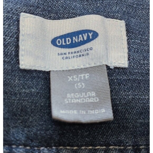 Old Navy Denim  Shirt Dress w/ tie belt Girls XS (5) Button Up - Picture 3 of 3